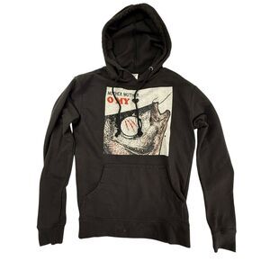 Mother Mother Hoodie XS O My Black Graphic Band Merch Delta Fleece Fish Head